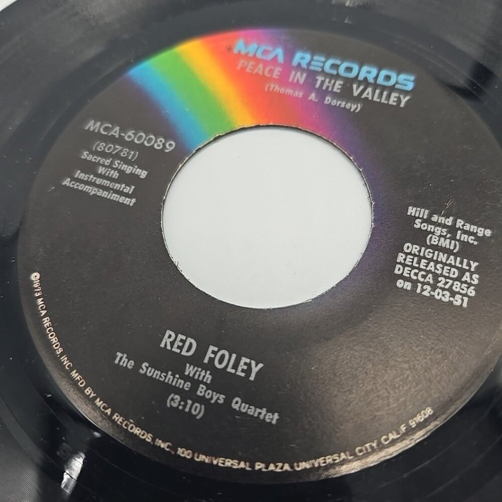 Peace in The Valley / Say A Little Prayer by Red Foley 45 RPM Vinyl Record